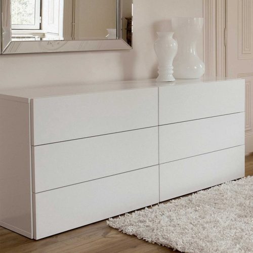BORJAN - White Contemporary Chest of Six Drawer