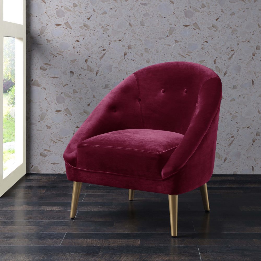 RORY - Craneberry Flared Arm Barrel Chair