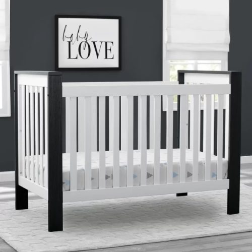 CALISTO - White & Black Contemporary Style Baby Crib