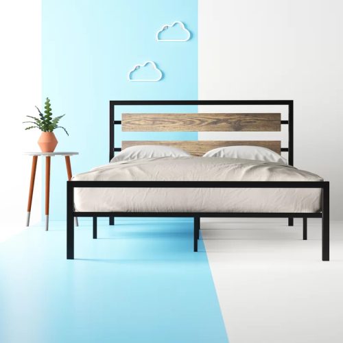 EMRE - Queen size Bed with Black Metallic Frame