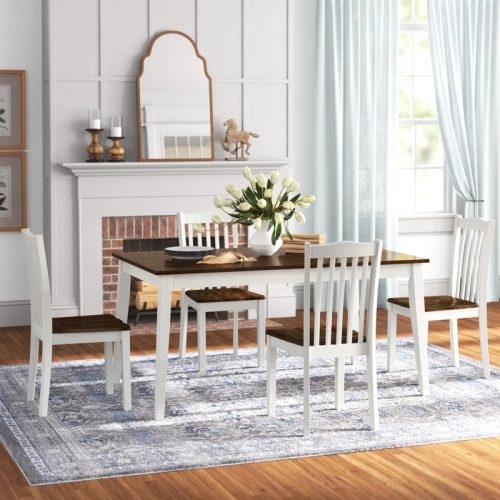 PUFF - White & Brown Dining with Four Seats