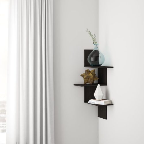 STALLERY - DIY Corner Wall Floating Shelf Black