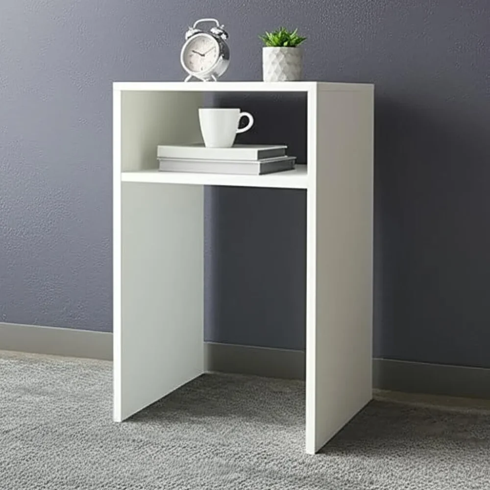 JELLYBEAN - Side Storage End Table White