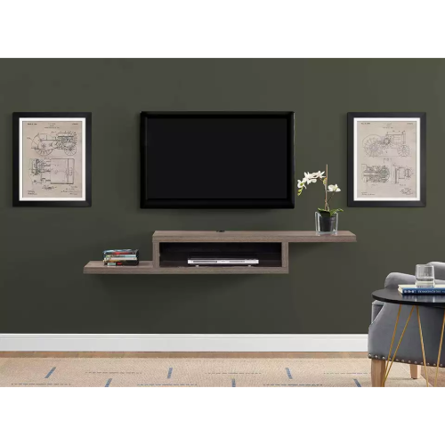 WAYNICE - DIY Rustic Brown Floating TV Console Shelf