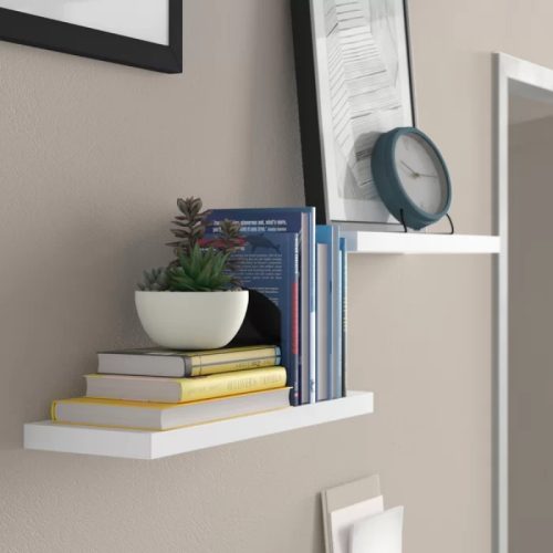 BRAZEEL - Floating Shelves White Two Piece