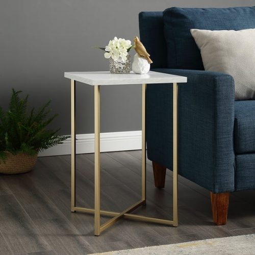 QUESH - Crossed Legs Marble Top Side Table