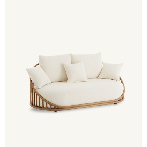 RATTAN - Curvy Grill Style Two Seater Sofa