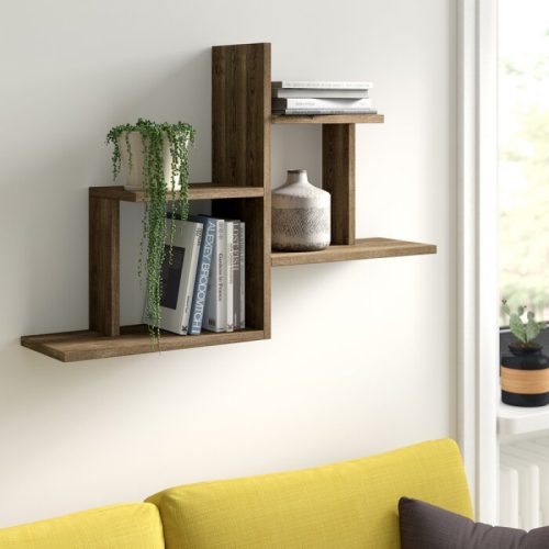 TERCA - DIY Wall Display Shelf Rustic Brown
