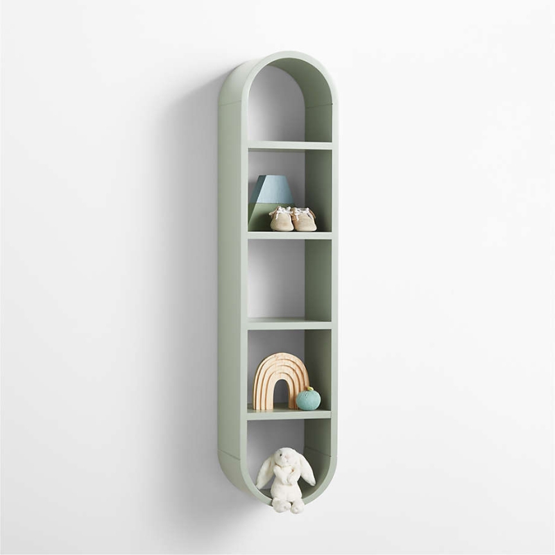 ALIVIA - Green Oval Shaped Kid's Wall Shelf