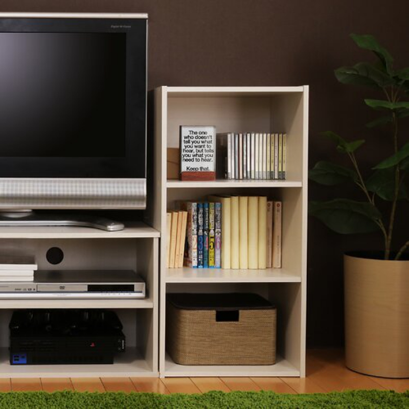 EQUIN - Wooden Bookcase & Display Cubes Rack