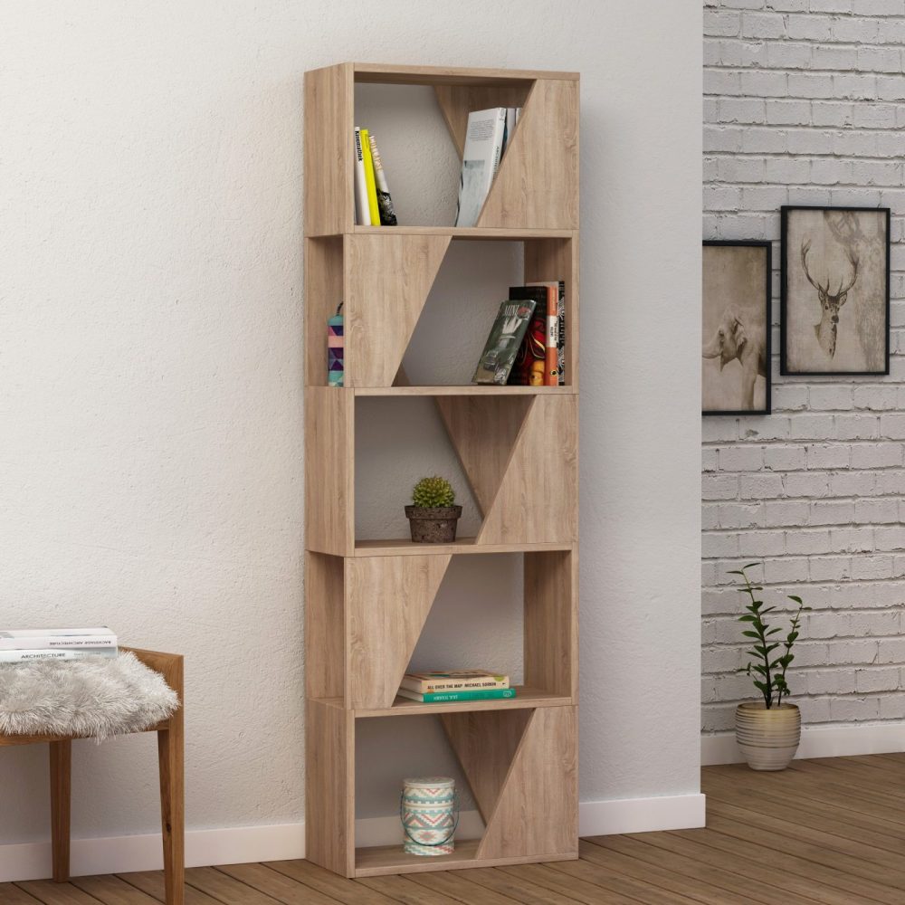 SOIS - Oak Brown Slanted Bookcase