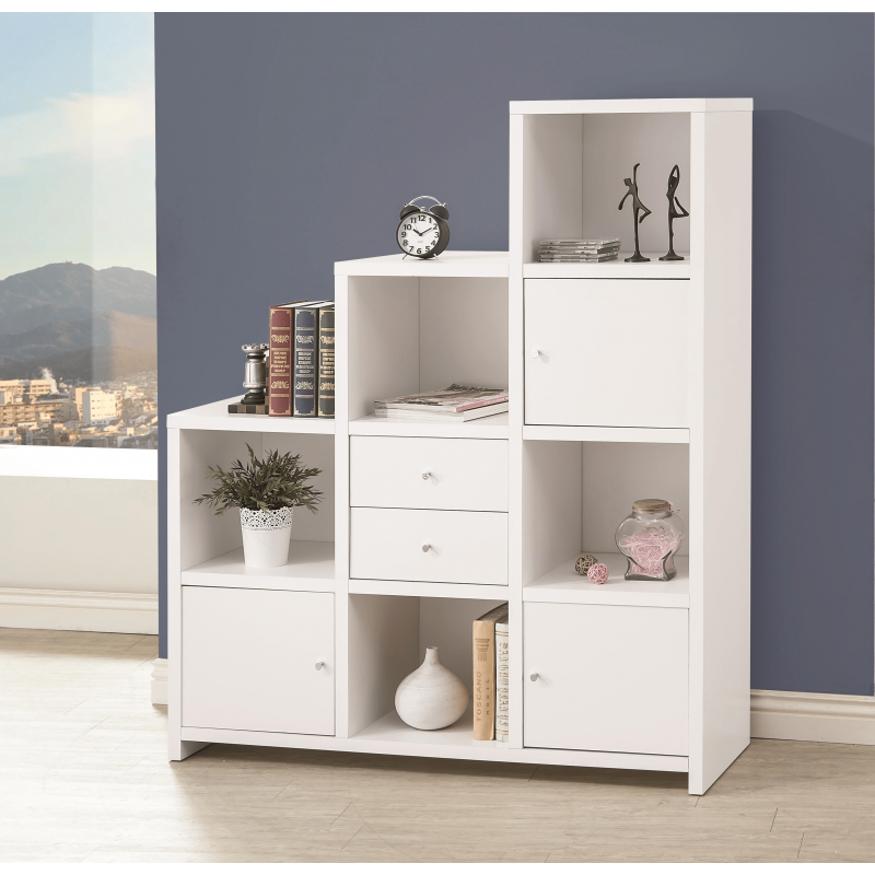TWICK - Stair Style Bookcase White