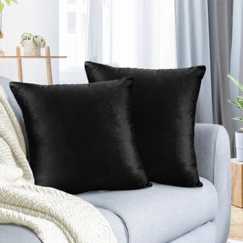 BLACK - Square Cushion (Set of Two)