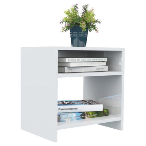 AUGIST - White Open Shelf Night Table Stand