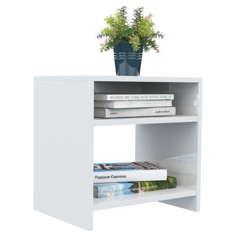 AUGIST - White Open Shelf Night Table Stand