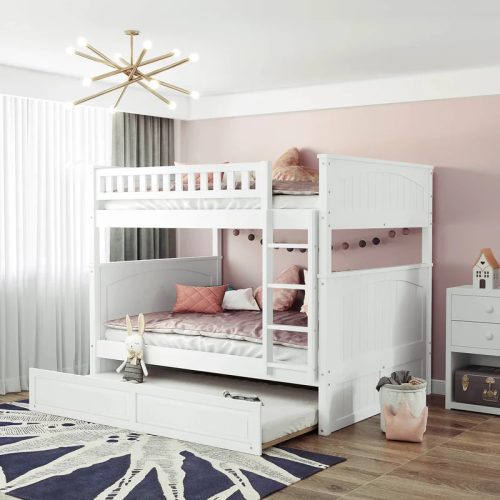 VIN - White Classic Bunk Bed with Trundler