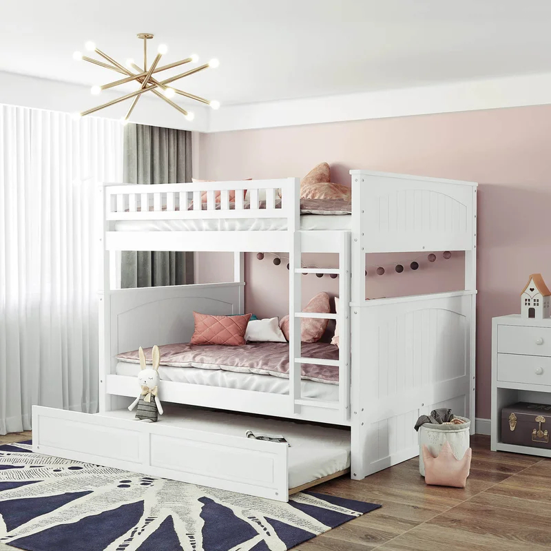 VIN - White Classic Bunk Bed with Trundler