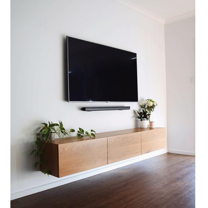 BRANCEE - Three Door Cabinet Floating TV  Console