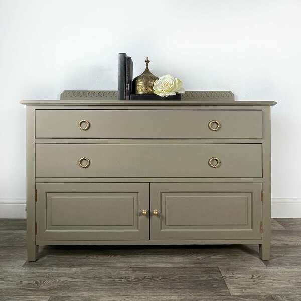 YERN - Green Chest Of Drawers with Cupboard