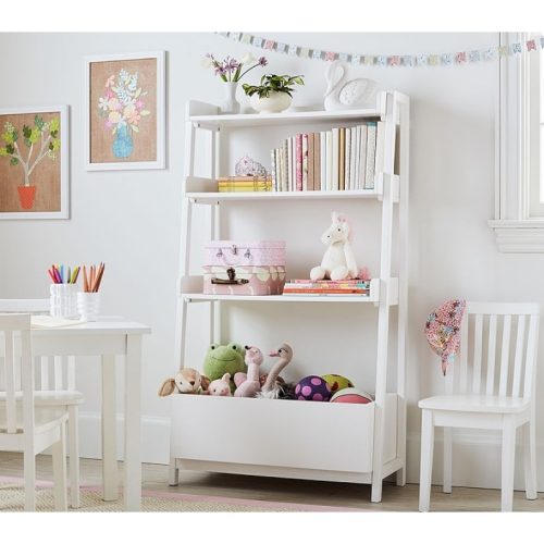 VIVIANA - Kids White Angled Bookshelf