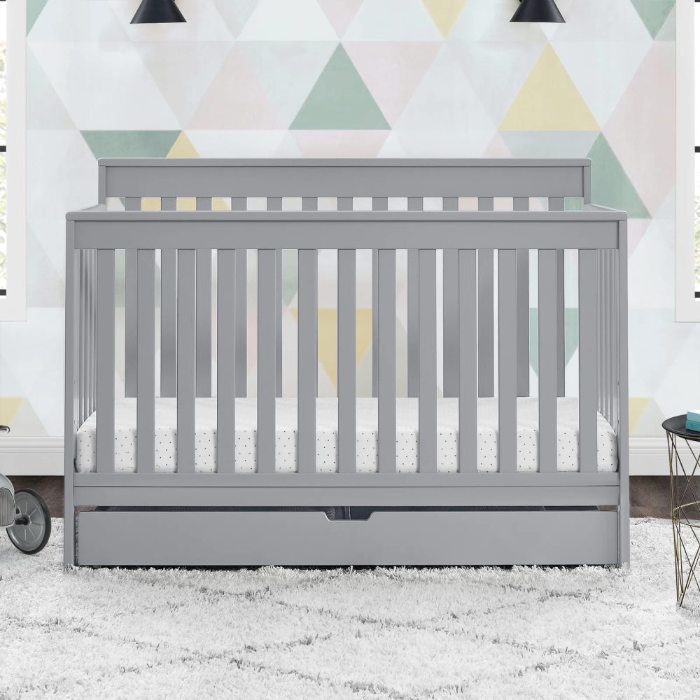 WINGDINGS - Grey Baby Crib with Storage