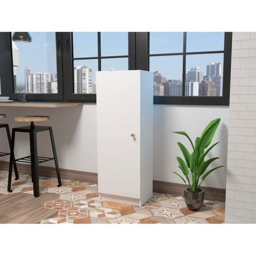 RHYS - Elegant White Single Door Storage Cabinet