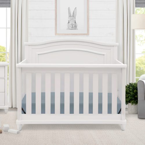 BASSINET - White Bell Shaped Baby Crib with Removable Front