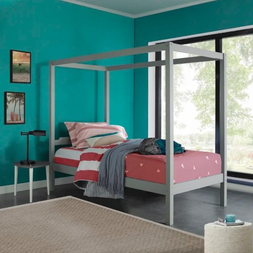 HENA - Teen Canopy Bed In Grey Paint Finish