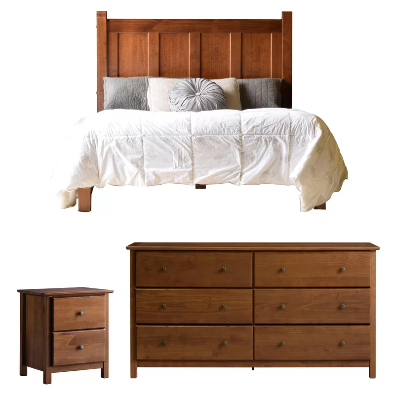 MIKS - Walnut Brown King Size Bedroom Set
