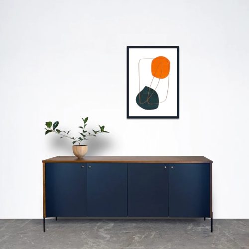 HILSDALE - Walnut Brown & Oxford Blue Side Board