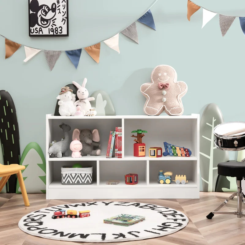 BOOKMAN - White Multiple Compartments Kids Bookshelf