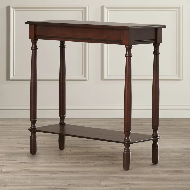 AMES - Walnut Brown High Gloss Finish Console Table