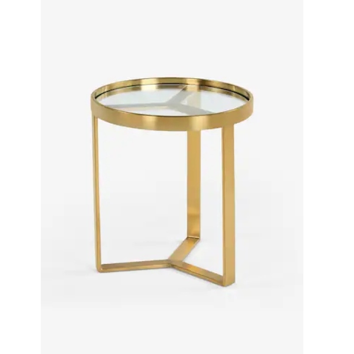 HANDEC - End Table with Glass Top
