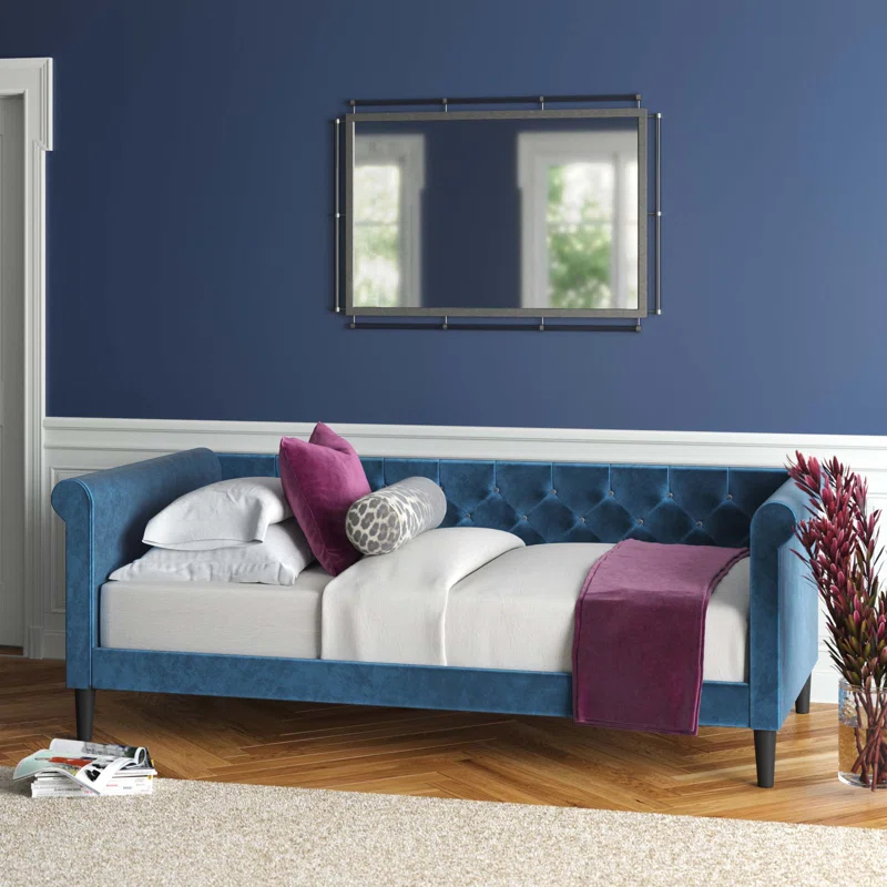 ADEL - Lavish Blue Velvet Day Bed