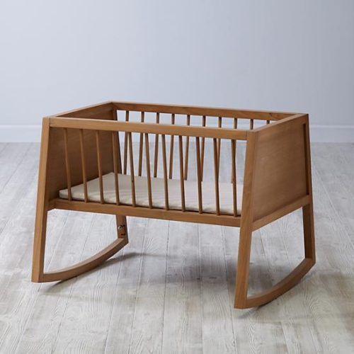 OTIS - Brown Polish Finish Rocking Baby Crib