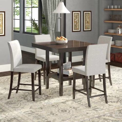 HEEFE - Grey & Brown Dining Set