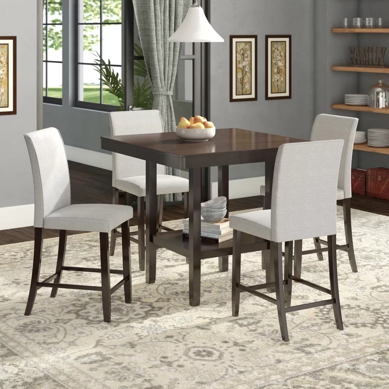 HEEFE - Grey & Brown Dining Set