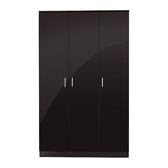 SIYAH - Black Triple Door Cupboard