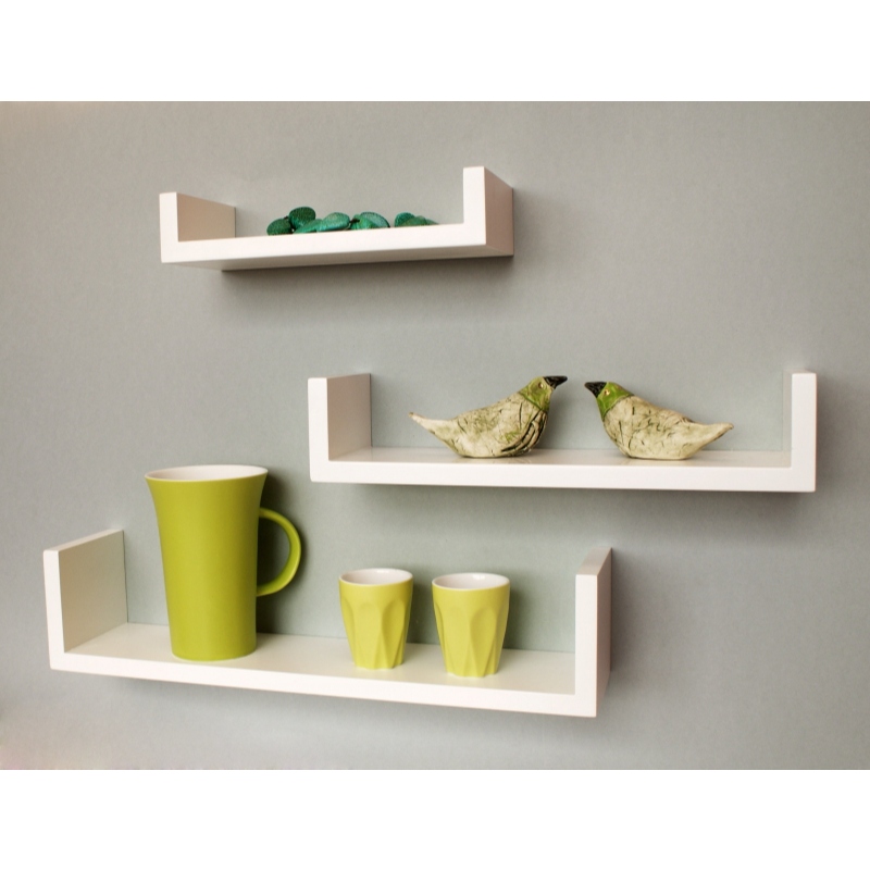 CARRO - U-Shaped Floating Shelves White Set of 3