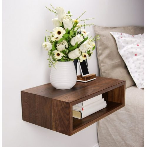 MELLIUM - Floating Bedside Shelf Dark Brown