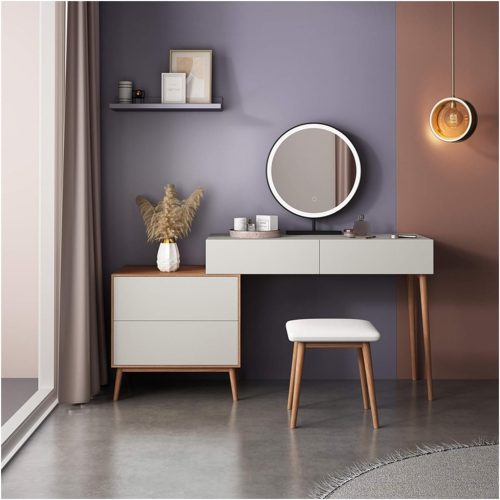GALS - White & Brown Sleek Vanity Table