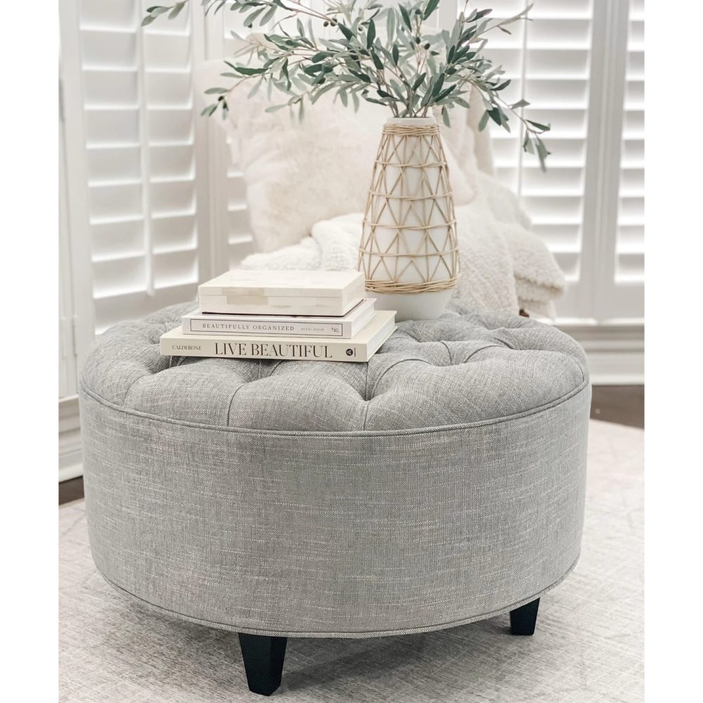 SLATE - Modern Round Ottoman