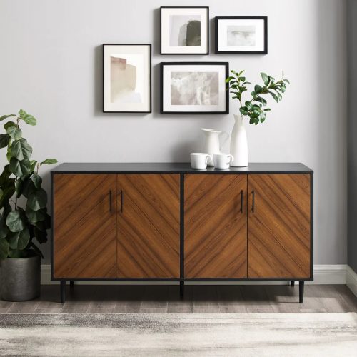 ORYZA - Mid Century Style Polish Finish Side Board