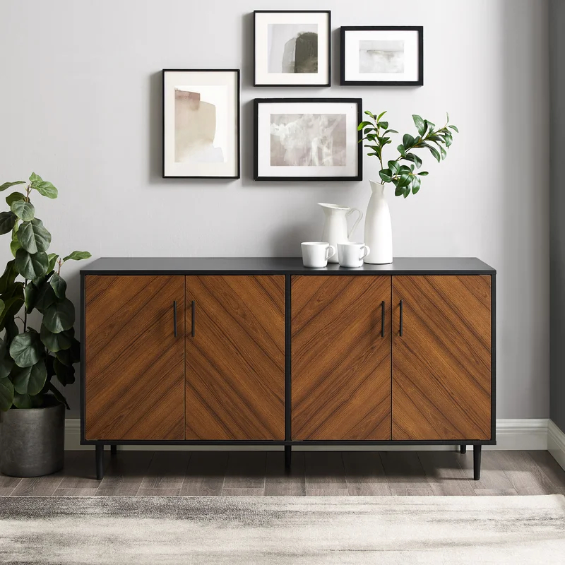 ORYZA - Mid Century Style Polish Finish Side Board