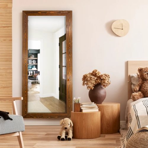 HOB - Full Length Mirror with Brown Frame