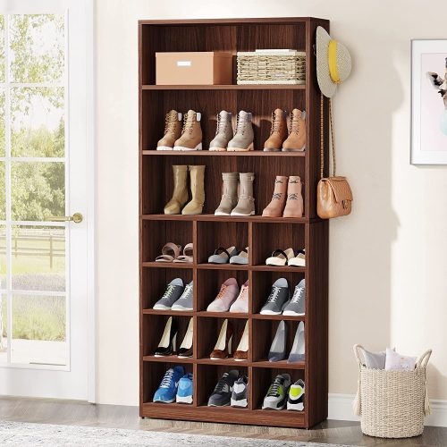 TRESTLE - Brown Wide & Compact Shelves Shoe Rack