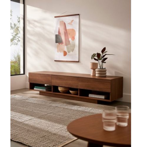 NAJA - Brown Open Shelves & Drawer TV Stand