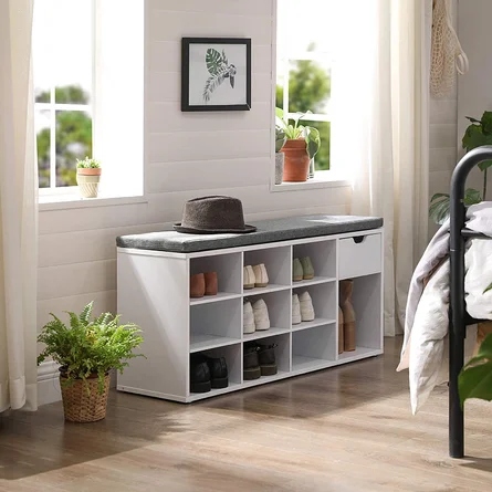 HERVE - Single Drawer Shoe Storage Bench
