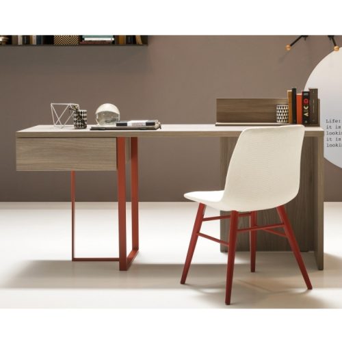 BIROU - Rustic Brown & Red Office table