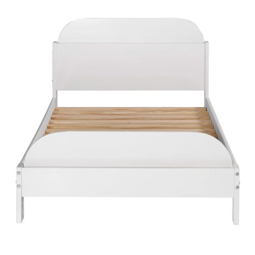BAXTOR - White Classic Kids Bed with Slots on Both Ends